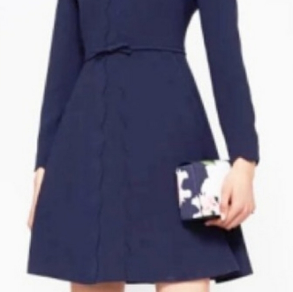 Ted Baker Preenna Scalloped Bow-Detail Dress  Ted Sz 3/ US Sz 10 - Picture 4 of 6